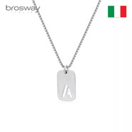BROSWAY歐美字母軍牌項鏈鈦鋼個(gè)性潮時(shí)尚小眾輕奢飾品生日送男友禮物 軍牌字母項鏈情侶款 字母A GX-BLA01 鏈長(cháng)605mm