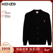 高田賢三（KENZO）禮物男女同款經(jīng)典刺繡小花針織開(kāi)衫毛衣FE5 5CA381 3LB 黑色 XL