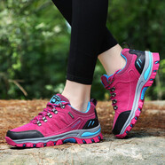 駱駝（CAMEL）登山鞋女鞋防水徒步鞋防滑運動(dòng)旅游鞋戶(hù)外鞋男鞋透氣春季越野跑鞋 8018女玫紅 38