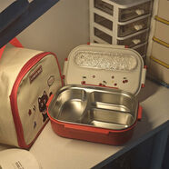 316不銹鋼保溫飯盒高顏值上班族家用便當盒密封飯盒分格餐盒學(xué)生 家小櫻桃愛(ài)心便當盒316不銹鋼三格保溫袋收藏送餐具