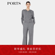 PORTS寶姿女裝2025秋季新款峭壁巖灰細閃針織闊腿褲SQ9K901WZF011 巖石灰混色 XS （2）