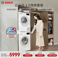 博世（BOSCH）云朵白1.0大容量 10+10KG大容量洗烘套裝 熱泵烘干 WGA152000W+WQE252U0AW