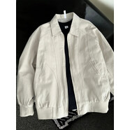 Shelley Jones杏色解構工裝外套男款春秋潮牌高級感翻領(lǐng)夾克cleanfit美式棒球服 杏色 XL [推薦120-140斤]