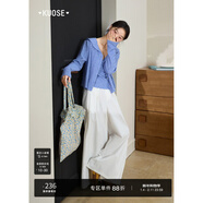 闊色（kuose）白色裙褲松弛寬松闊腿休閑褲女2025秋季新款直筒高腰長(cháng)褲子 白色 M /M