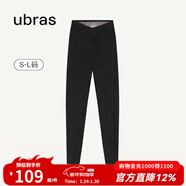 ubras仿牛仔高腰收腹加絨打底褲女保暖時(shí)尚高彈可外穿 黑色交叉款 1條 M