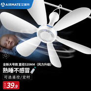 艾美特（AIRMATE）小吊扇學(xué)生宿舍床上電風(fēng)扇大風(fēng)力小風(fēng)扇蚊帳扇微風(fēng)吊扇電扇 大號款 標準款