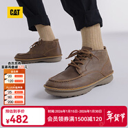 卡特（CAT）25季新品男士戶(hù)外經(jīng)典牛皮低幫休閑鞋 深卡其色 41