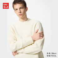 優(yōu)衣庫男女裝souffle yarn舒芙蕾圓領(lǐng)針織衫毛衣毛衫479235 01 乳白色 XL /180/108B
