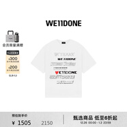 WE11DONE中性男女同款?lèi)?ài)心logo標志圓領(lǐng)短袖休閑寬松T恤 白色 L