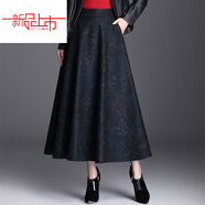 啄木鳥(niǎo)（TUCANO）羊Y毛呢半身裙女格子春秋長(cháng)裙大擺裙高腰顯瘦A字裙傘裙長(cháng)款呢子裙 櫻桃 L 【建議108-118斤】