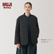 MUJI女式 可水洗 絎縫夾克 女外套長(cháng)袖秋冬款女裝菱格棉服BD0YTA4A 黑色 XL (165/92A)