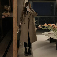 GARNUO灰色毛呢外套女羽絨內膽秋冬季新款小個(gè)子高級感正肩西裝呢子大衣 栗駝色【羽絨內膽】 M 【101-110】