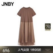 江南布衣（JNBY）【商場(chǎng)同款】24秋冬新品連衣裙圓領(lǐng)A型短袖氣質(zhì)優(yōu)雅5O7G15780 216/臘粉駝色216 S