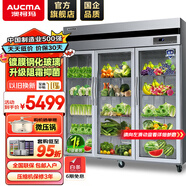 澳柯瑪（AUCMA）展示柜冷藏保鮮柜雙開(kāi)門(mén)立式冰柜冰箱商用大容量水果蔬菜飲料啤酒串串麻辣燙食堂超市飯店陳列柜 1380升工程款 全銅管1級能效VC-1380AG