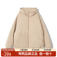 鴨鴨（YAYA）【王一博同款】騏驥紅羽絨服女2025新款冬季短款男女同款保暖外套 杏色 【-10°抗寒/男女同款】 S 80-110斤