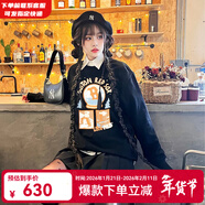 MLB官方男女情侶衛衣LIKE系列長(cháng)袖寬松印花紐約洋基隊NY冬季款套頭衫 波士頓隊/黑色/建議拍大一碼 S 165/88A