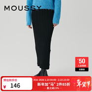 moussy 新品簡(jiǎn)約歐美風(fēng)側開(kāi)叉針織半身裙女010FAS70-7080 020黑色 00020/F