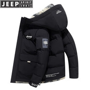 JEEP SPIRIT吉普棉衣男棉服冬季短款外套男士棉襖子面包服夾克冬天外衣新服裝 5023黑色 M （90斤-110斤）