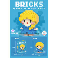 山頭林村哪吒敖丙積木結界獸微小顆粒男孩拼裝玩具女孩六一兒童節禮物 淺黃色