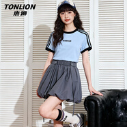 唐獅（TonLion）半身裙女裝潮流短裙高腰顯瘦花苞裙設計感透氣親膚a字裙夏季新款