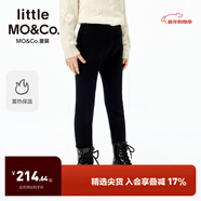 little MO&Co.蓄熱保溫加絨 little moco童裝25冬裝新款女童彈力長(cháng)褲打底褲褲子 黑色 蓄熱保溫超柔 160 160/64
