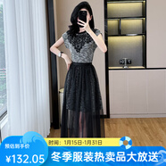 芃婷2025年新款小香風(fēng)水鉆連衣裙+網(wǎng)紗裙 小香裙+網(wǎng)紗裙 S