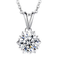 MP施華洛世奇同款雪花六芒星莫桑鉆S925純銀項鏈吊墜生日禮物送女友 白金色(鋯石款) 925銀