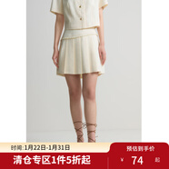 獨束大碼女裝經(jīng)典小香氣質(zhì)時(shí)尚套裝女俏皮百褶短裙2024夏季新款 半身裙 L (尺碼：2) (尺碼：2)