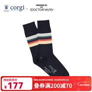 CORGI柯基DOCTOR WHO聯(lián)名條紋襪情侶棉女春季中筒襪男送男友情人節禮物 Navy-1 女款35-39