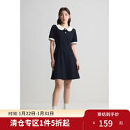 獨束大碼女裝【雙色可選】通勤polo領(lǐng)連衣裙收腰顯瘦夏裝休閑裙子 赫本黑 XL (尺碼：3)