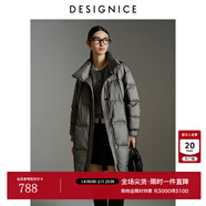 迪賽尼斯（DESIGNICE）冬季新款白鵝絨高級感通勤外套純色立領(lǐng)羽絨服女 深灰 S 建議拍前聯(lián)系客服確認