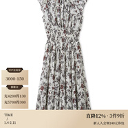 SNIDEL2025春夏優(yōu)雅印花荷葉邊小飛袖茶歇連衣裙SWFO252004 玫瑰紅 O M (1)