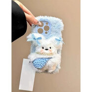 奇立彩可愛(ài)狗狗適用一加11手機殼毛絨全包ace2創(chuàng  )意三星note10秋冬 毛絨軟殼【藍底加背包狗】毛絨包鏡頭 三星Galaxy A8s