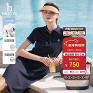 哈吉斯（HAZZYS）女裝 夏季女士【PHIZ系列】寬松下擺POLO連衣裙女 藏青色NV (170/92A 42) XL