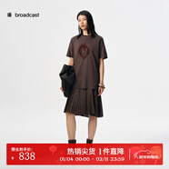 播商場(chǎng)同款拼接直筒短袖連衣裙女25秋新品休閑長(cháng)裙BDS3LD3032 O20栗殼 XS