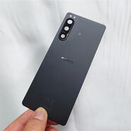 E適用于 于索尼Xperia 5 IV手機后蓋X5m4后殼5 Mark 4后蓋玻璃電池背蓋 X5IV黑色后蓋+后蓋膠 帶鏡框鏡