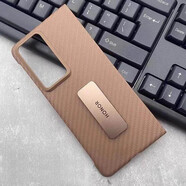 榮耀適用華為榮耀magicv2原裝手機殼v2折疊屏保護殼 v2至臻版旋轉支架碳纖維正品凱夫拉芳綸超薄原裝殼 原裝碳纖維后殼（橙色）帶支架 榮耀Magic V2 / V2 至臻版