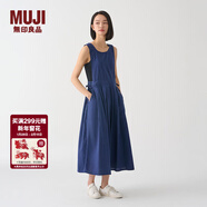 MUJI IDEE 女式 平紋 連體裙 女裝連衣裙裙子春季 無(wú)袖可疊穿 背心裙 藏青色 L 165/88A
