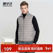 雪中飛經(jīng)典新款百搭輕薄男式立領(lǐng)短款羽絨服馬甲包邊大口袋休閑鴨絨 火山灰|8193-男 L 175/96A