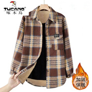 啄木鳥(niǎo)（TUCANO）加絨加厚襯衫女加絨加厚格子襯衫女秋冬保暖加厚棉磨毛棉厚襯衣 【加絨加厚】大咖格 3XL 【建議120-135斤】