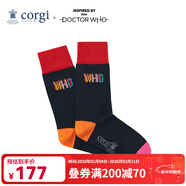 CORGI柯基DOCTOR WHO聯(lián)名條紋襪情侶棉女春季中筒襪男送男友情人節禮物 navy 女款35-39