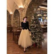 EIA一堯【看得出她是公主】法式網(wǎng)紗半身裙女秋冬顯瘦高腰A字半裙 【杏色半裙】芭蕾蓬版 無(wú)彈 S 85斤—100斤【一堯穿S碼】