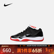 耐克（NIKE）【滔搏】男大童AJ11黑紅低幫運動(dòng)鞋休閑鞋訓練籃球鞋FV5121-006 FV5121-006 38.5