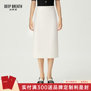 深呼吸DEEP BREATH女裝通勤百搭中長(cháng)款高腰針織半身裙A200138 白 L (4)