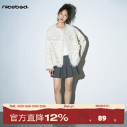 NICEBAD(WKST)波點(diǎn)小香風(fēng)搭配套裝潮流時(shí)尚百褶裙新年 白色(長(cháng)袖) M