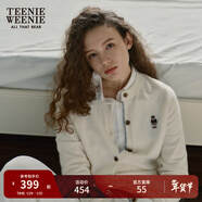 Teenie Weenie小熊女裝簡(jiǎn)約針織衫女秋冬針織開(kāi)衫罩衫短外套上衣 象牙白 M (165)