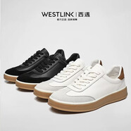 Westlink西遇男鞋新款2026春季休閑時(shí)尚透氣小白鞋潮流百搭低幫運動(dòng)板鞋 白色 44
