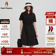 暇步士（Hush Puppies）【垂墜挺括】男裝2025夏季時(shí)尚高克重收腰短袖連衣裙 曜石黑 M