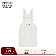 Teenie Weenie小熊女裝春夏裝牛仔背帶短褲簡(jiǎn)約時(shí)尚休閑通勤連體褲 象牙白 S (160)