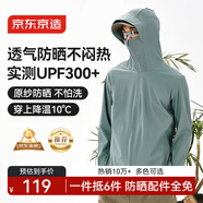 京東京造【UPF300+】防曬衣男士冰絲涼感夏季戶(hù)外防曬服男外套 茉綠色 S